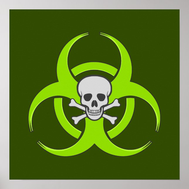 Green Biohazard Skull Poster (Front)
