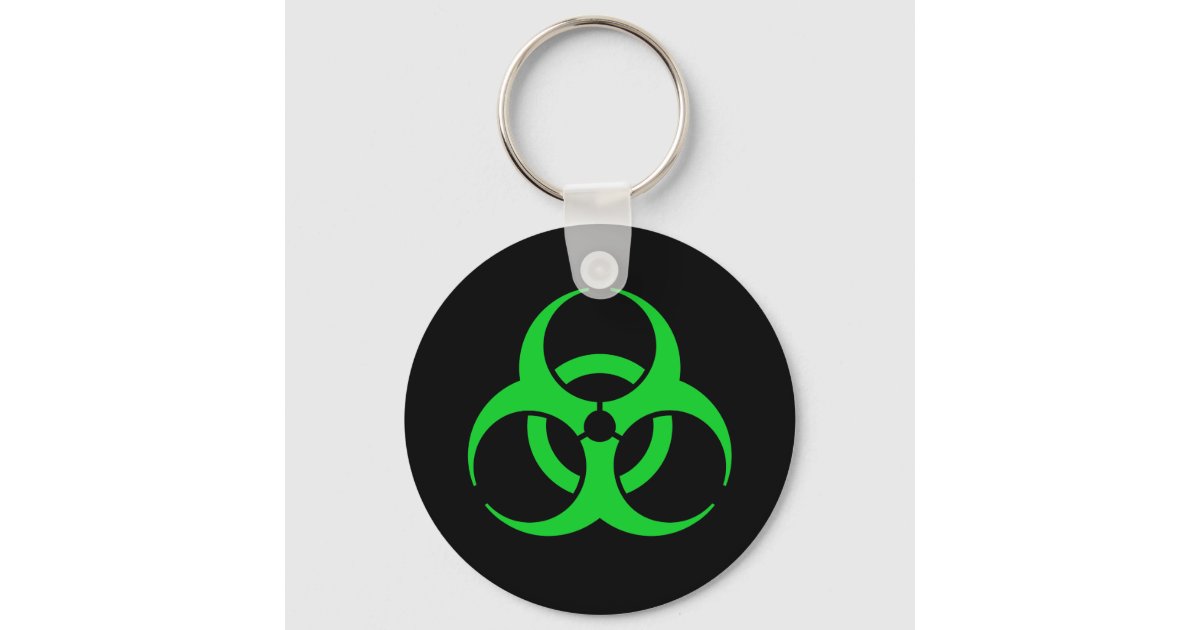 Green Biohazard Symbol Keychain | Zazzle
