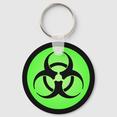 Green Biohazard Symbol Keychain