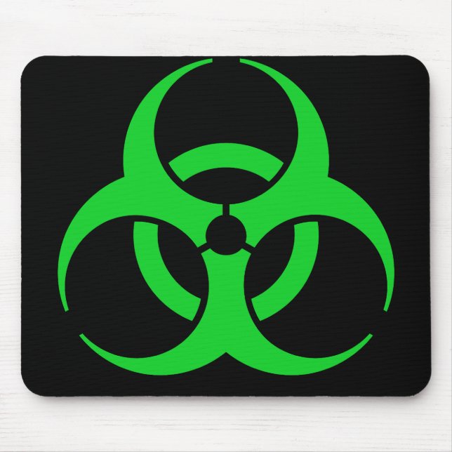 Green Biohazard Symbol Mouse Pad (Front)