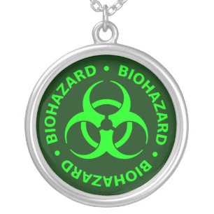 Green Biohazard Symbol Necklace