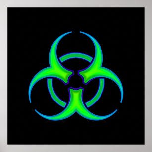 Green Biohazard Symbol Poster