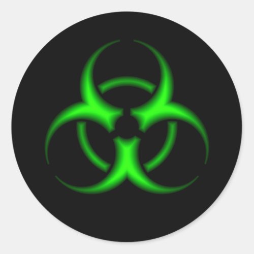 Green Biohazard Symbol Sticker