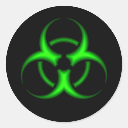 Green Biohazard Symbol Sticker | Zazzle.com