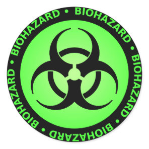 Green Biohazard Symbol Sticker