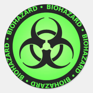 Green Biohazard Symbol Sticker