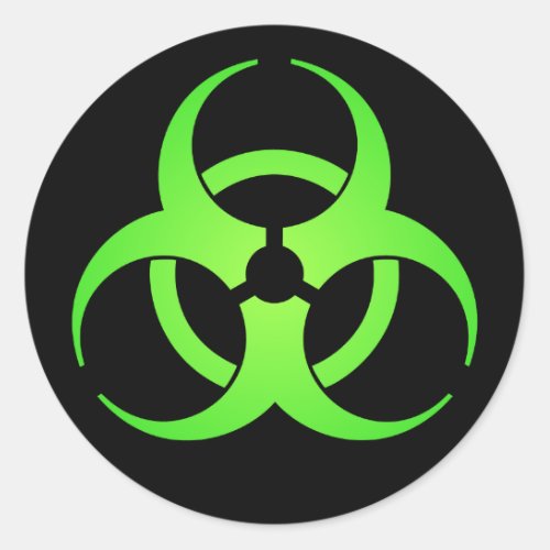 Green Biohazard Symbol Sticker