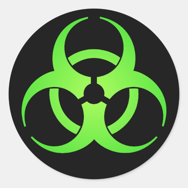 Green Biohazard Symbol Sticker (Front)