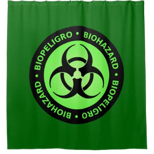 Green Biohazard Warning Sign Shower Curtain