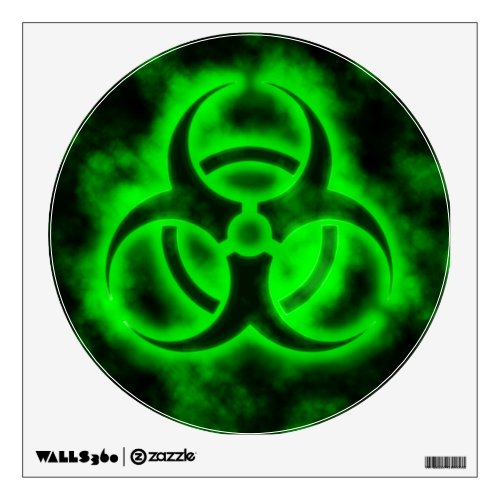 Green Biohazard Warning Sign Wall Sticker