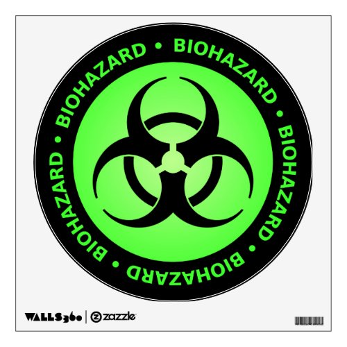 Green Biohazard Warning Sign Wall Sticker
