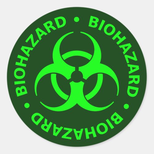 Green Biohazard Warning Sticker