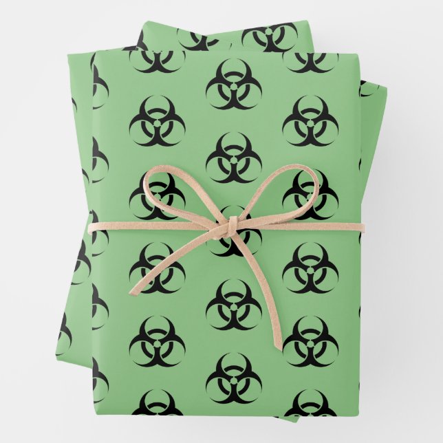 Green Biohazard  Wrapping Paper Sheets (In situ)