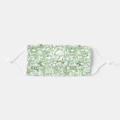 Green Biology Pattern Adult Cloth Face Mask (Front, Folded)