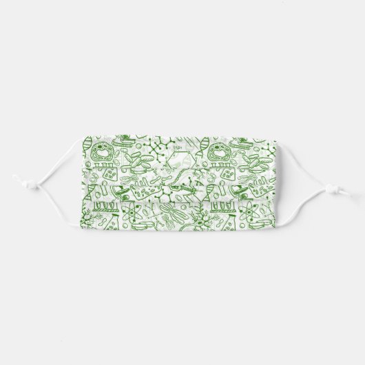 Green Biology Pattern Adult Cloth Face Mask (Front, Folded)