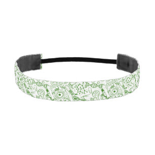 Green Biology Pattern Athletic Headband