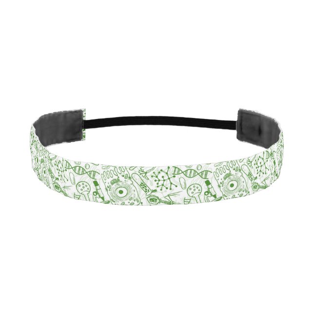 Green Biology Pattern Athletic Headband (Front)