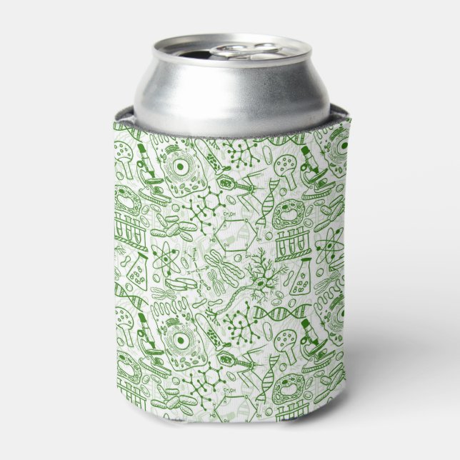 Green Biology Pattern Can Cooler (Can Front)