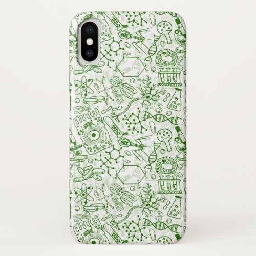 Green Biology Pattern iPhone XS Case