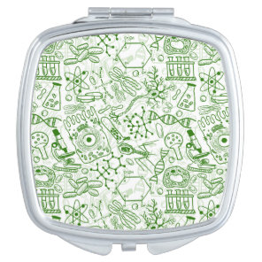 Green Biology Pattern Compact Mirror