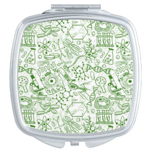 Green Biology Pattern Compact Mirror