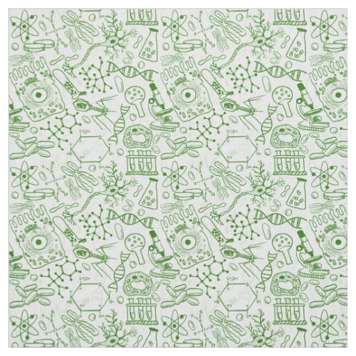 Green Biology Pattern Fabric