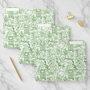 Green Biology Pattern File Folder