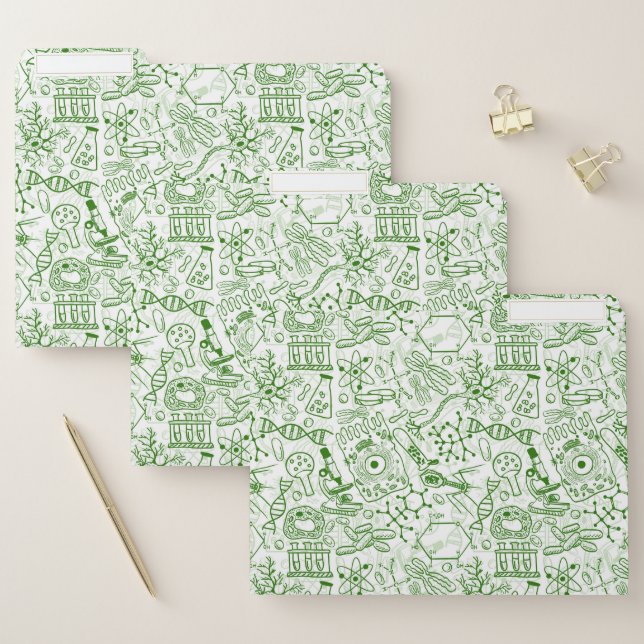 Green Biology Pattern File Folder (Set)