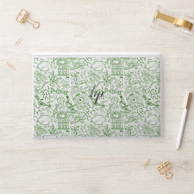 Green Biology Pattern HP Laptop Skin (Desk)