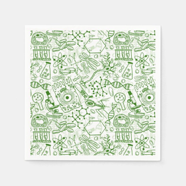 Green Biology Pattern Napkins (Front)