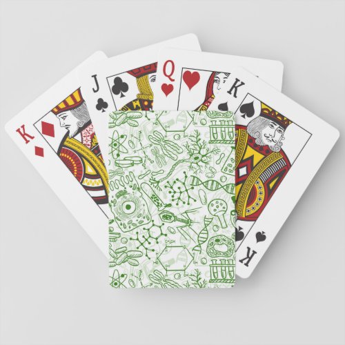 Green Biology Pattern Playing Cards