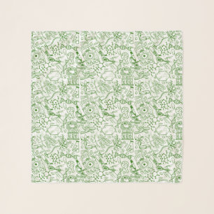 Green Biology Pattern Scarf