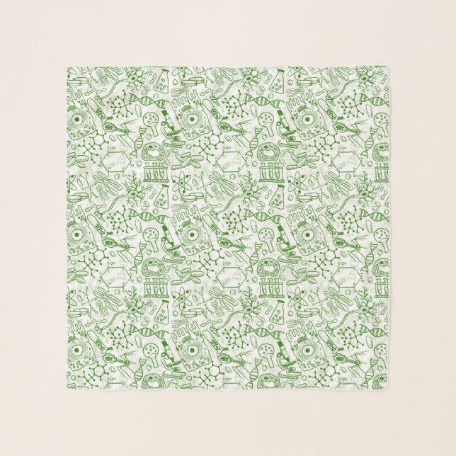 Green Biology Pattern Scarf (Front)