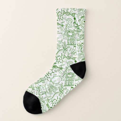 Green Biology Pattern Socks Zazzle