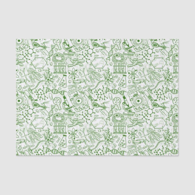 Green Biology Pattern Tissue Paper (Front)