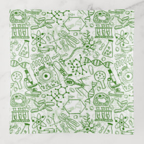 Green Biology Pattern Trinket Tray