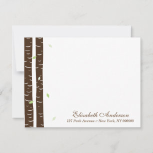 Green Birch Trees Flat Note Cards