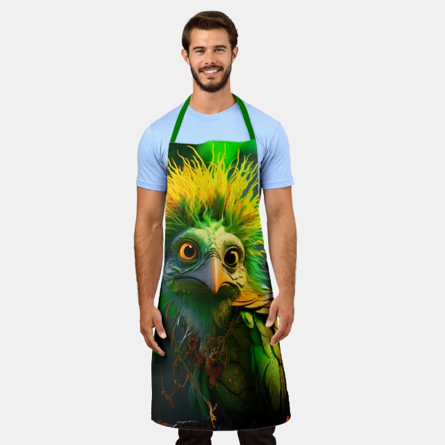 Green Bird Apron (Worn)
