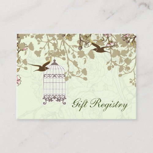 green bird cage love birds Gift registry  Cards