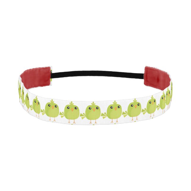 Green Bird Cartoon  Athletic Headband (Front)