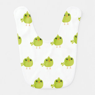 Green Bird Cartoon Baby Bib