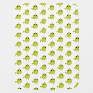 Green Bird Cartoon Baby Blanket