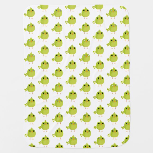 Green Bird Cartoon   Baby Blanket (Front)