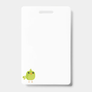 Green Bird Cartoon  Badge