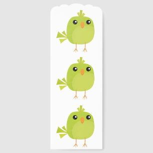 Green Bird Cartoon Bookmarks