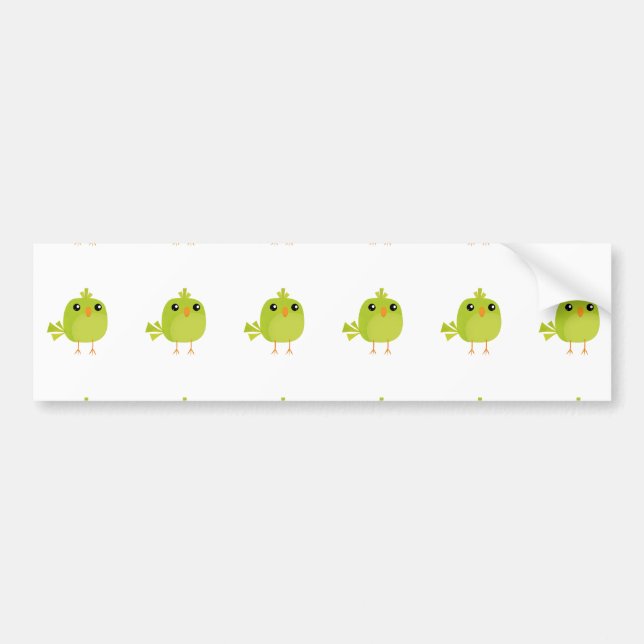 Green Bird Cartoon   Bumper Sticker (Front)