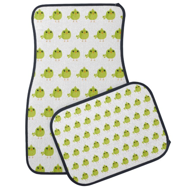 Green Bird Cartoon   Car Floor Mat (Set)