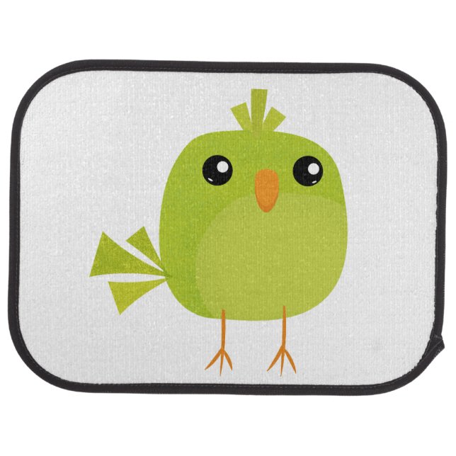 Green Bird Cartoon   Car Floor Mat (Rear)