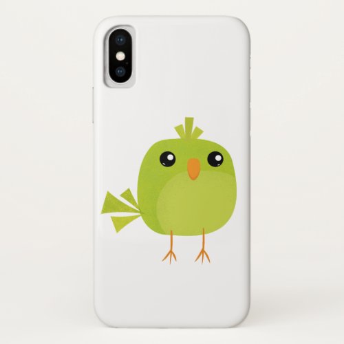 Green Bird Cartoon  iPhone X Case