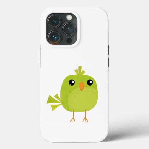 Green Bird Cartoon iPhone 13 Pro Case